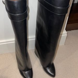 Givenchy shark lock knee boots